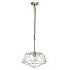 Antiqued Brass Caged Iron Ceiling Light With Antiqued Brass Shades