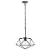 Black Caged Iron Ceiling Light With Rose Gold Shades