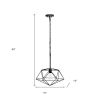 Black Caged Iron Ceiling Light With Rose Gold Shades