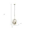 Antiqued Brass And Clear Sphere Three Light Iron Ceiling Light With Antiqued Brass And Clear Shades