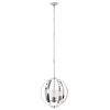 Silver And Clear Sphere Three Light Iron Ceiling Light With Silver And Clear Shades