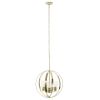 Gold And Clear Sphere Three Light Iron Ceiling Light With Clear Shades