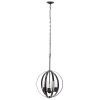 Bronze And Clear Sphere Three Light Iron Ceiling Light With Clear Shades