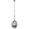 Bronze And Clear Sphere Three Light Iron Ceiling Light With Clear Shades