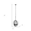 Bronze And Clear Sphere Three Light Iron Ceiling Light With Clear Shades