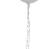 White And Clear Sphere Three Light Iron Ceiling Light With Clear Shades