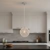 Silver Sphere Crystal Ceiling Light With Silver Shades