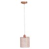 Rose Gold And Clear Cylinder Crystal Ceiling Light With Clear Shades
