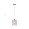 Rose Gold And Clear Cylinder Crystal Ceiling Light With Clear Shades