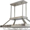 Nickel Kitchen Island Two Light Iron LED Edison Bulb Flush Ceiling Light