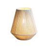 7" Beige Battery Operated Geometric String Shade Desk Lamp