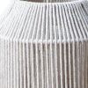 7" Beige Battery Operated Geometric Desk Lamp With Novelty Shade