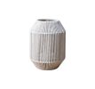7" Beige Battery Operated Geometric Desk Lamp With Novelty Shade