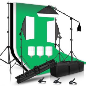 Photography Lighting Kit With 2x2M Photo Background Muslin Backdrops Softbox Light Stand Portable Bag Soft BoxFor Photo Studio