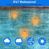 2Pcs Solar Floating Pool Lights Solar Flame Stake Lights IP67 Waterproof Outdoor Globe Ball Lights With 3 Lighting Colors Modes For Pool Garden Patio