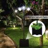 74.5" 3-head Solar Lamp  witPost Street Light  Planter, Automatic-on, 6 Hour Max Outdoor Ready LED Lighting, Black