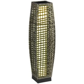 Outsunny Solar Floor Lamp, Outdoor Garden Lantern Pathway Light & Decorative Driveway Lighting with Auto On/Off LED Lights for Porch, Yard, Lawn (Color: as Pic)