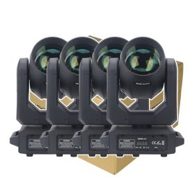 4Pcs/lot LED Moving Head Light 200W Beam+Spot+18 Rotating Prisms+Rainbow Effect Dj Dmx Stage Light Effect Light Disco Dj Bar (Plug Type: US PLUG, Color: 4PCS Carton)
