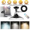 Solar Shed Lights with 1Pack/2Pack Head Light with Separate Panel Wall Mounted Solar Pendant Light Indoor Outdoor with Remote Timer 3 Modes 3 Light Co
