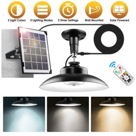 Solar Shed Lights with 1Pack/2Pack Head Light with Separate Panel Wall Mounted Solar Pendant Light Indoor Outdoor with Remote Timer 3 Modes 3 Light Co (Type: With 1 Head)