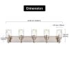 Vanity Light Fixtures 3 Light Modern Wall Sconces Lighting Black Bathroom Lights Wall Mounted with Hammered Glass Shade