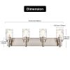 Vanity Light Fixtures 3 Light Modern Wall Sconces Lighting Black Bathroom Lights Wall Mounted with Hammered Glass Shade