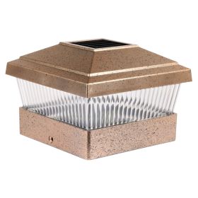 Solar Post Lights Garden Post Cap Light Solar LED Night Light White LED Lighting for 5x5 Inch Wood Post Fence Deck Patio-Copper (Color: Copper, size: One size)