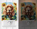 NEW Cocker Spaniel in Sunflowers Ceramic Night Light Compact, UL-Certified, Ideal for Bedroom, Bathroom, Nursery, Hallway, Kitchen, 6x4x3, Multicolor