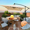 W656127034  26 lamp rectangular outdoor terrace umbrella anthracite outdoor table lamp solar umbrella 2x3M solar lamp umbrella LED lighting sunshade 6