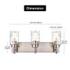 Vanity Light Fixtures 3 Light Modern Wall Sconces Lighting Black Bathroom Lights Wall Mounted with Hammered Glass Shade